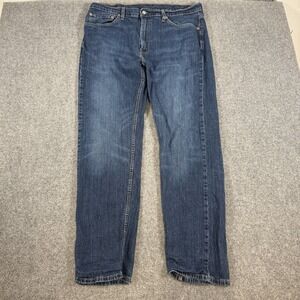 Levi's Jeans Mens 38x32 (Fits 36x32) Blue 505 Regular Fit Straight Leg Stretch